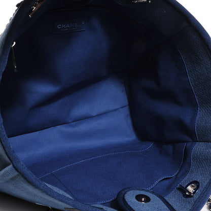 Chanel Toile Small Deauville Tote Denim Blue 5 of 8