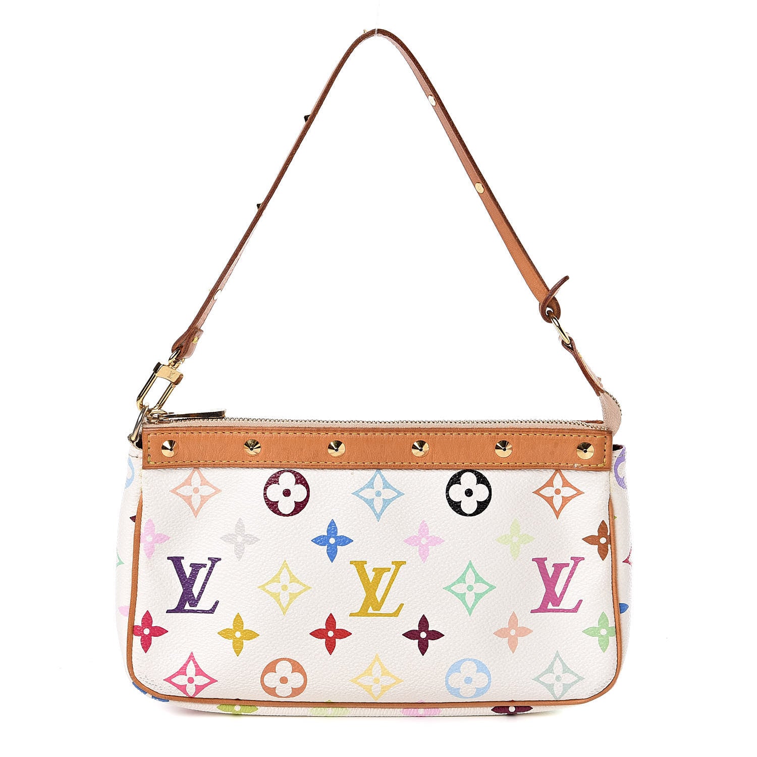 Louis Vuitton Monogram Multicolor Pochette Accessories White 1 of 12