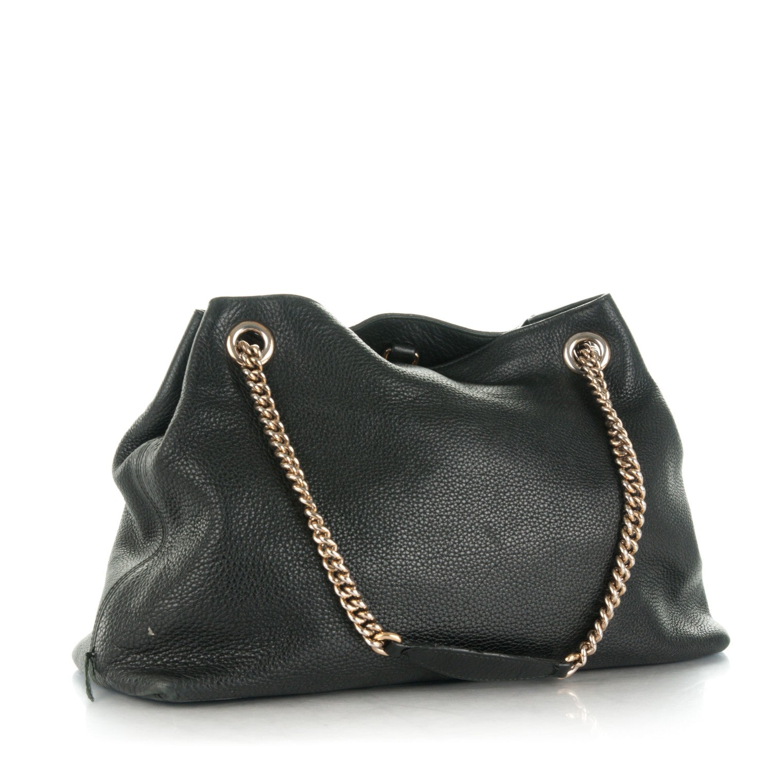 Gucci Pebbled Calfskin Medium Soho Chain Shoulder Bag Black 3 of 10