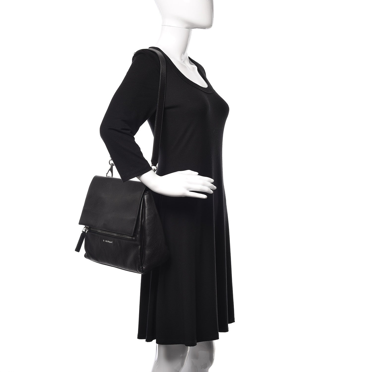 Givenchy Calfskin Small Pandora Pure Flap Bag Black 3 of 13