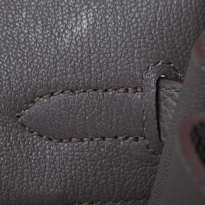 Hermes Taurillon Clemence Birkin 35 Etain 17 of 37