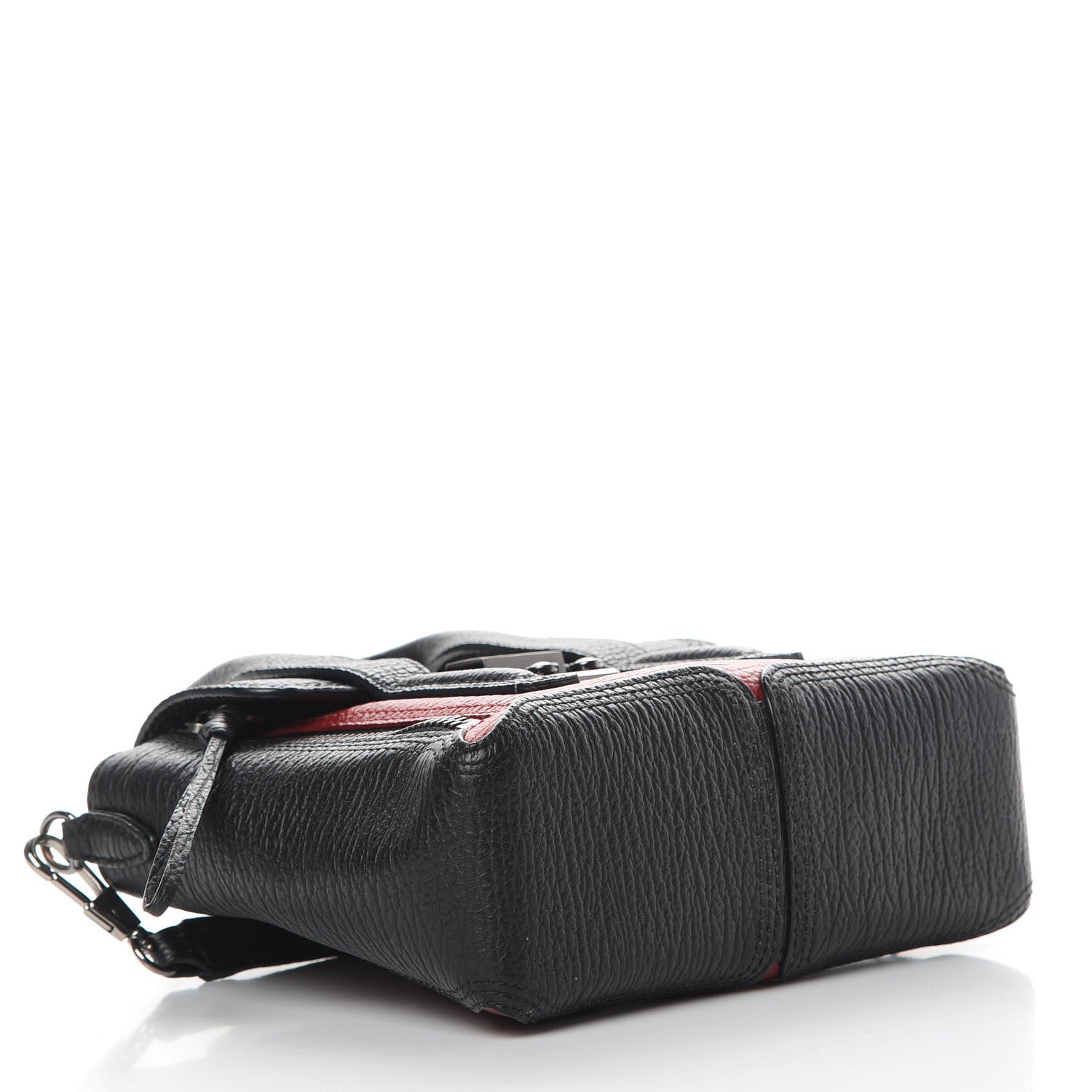 3.1 Phillip Lim 3.1 Textured Calfskin Mini Pashli Satchel Crimson Black 4 of 15