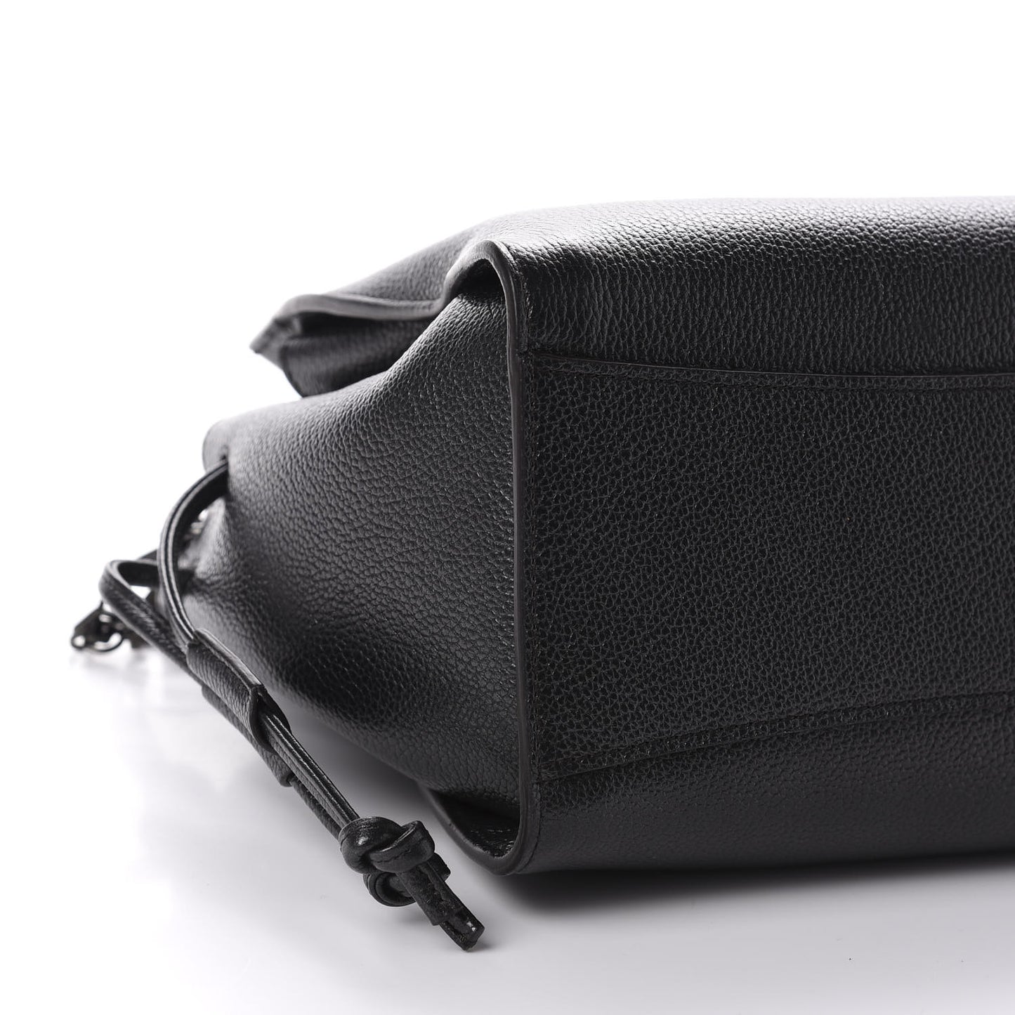 Metallic Heavy Grain Small Iris Tote Black