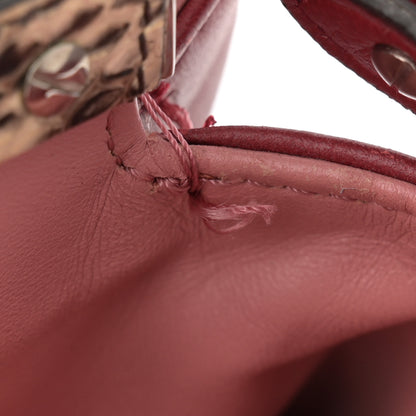 Fendi Nappa Elaphe Monster Eyes Mini Peekaboo Iconic Satchel Ruby Bois de Rose Natural 13 of 18