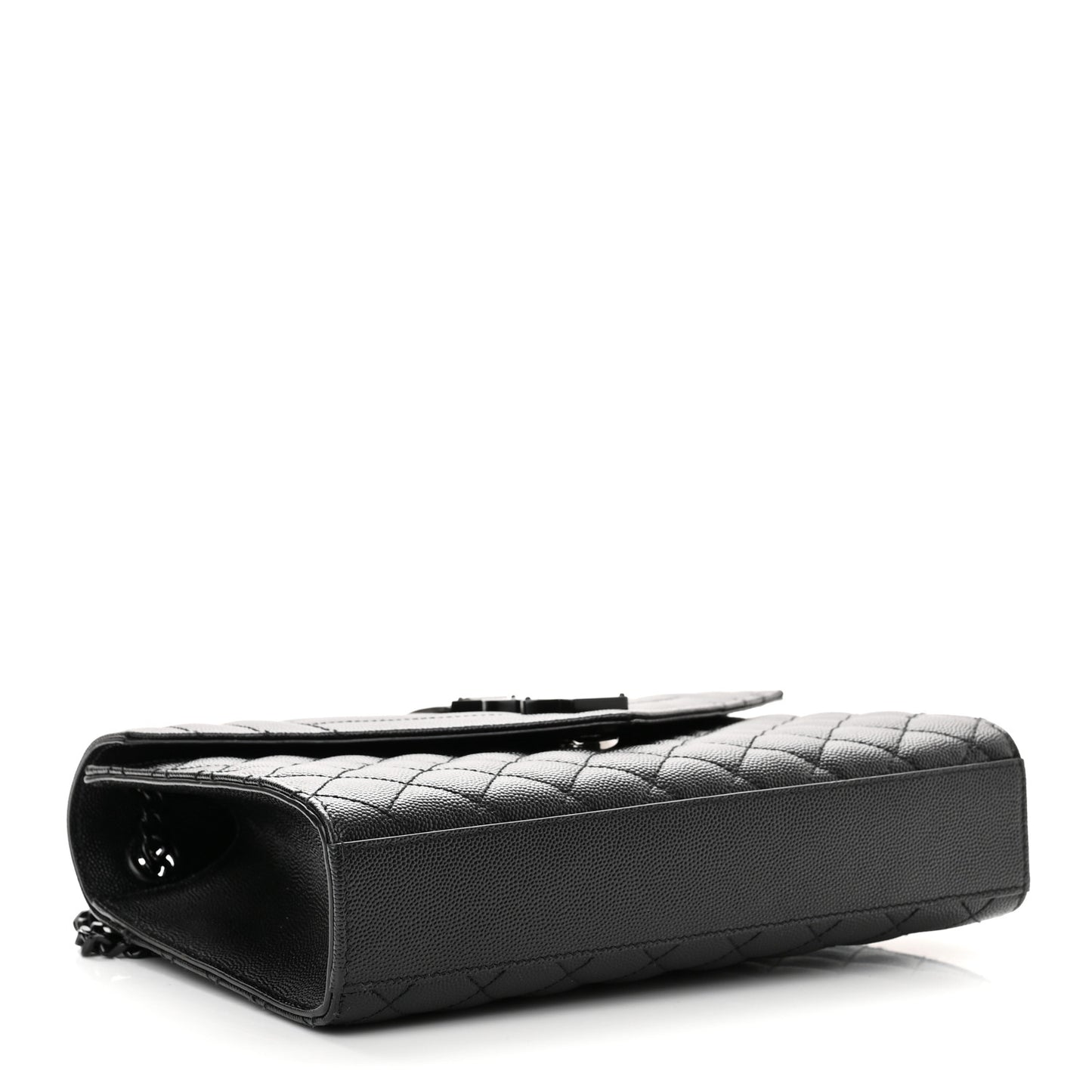 Grain De Poudre Textured Mixed Matelasse Triquilt Medium Monogram Satchel Black