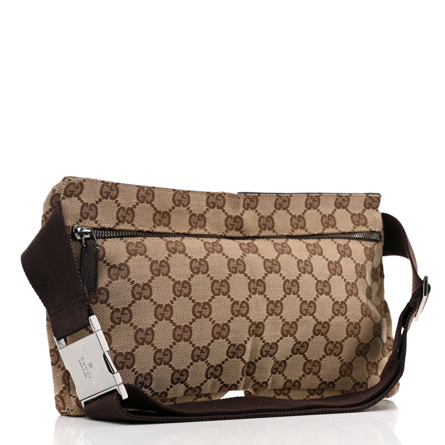 Gucci GG Monogram Double Pocket Belt Bag Dark Brown 3 of 11