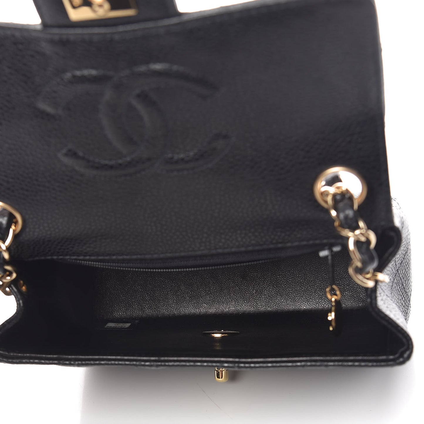 Caviar Quilted Mini Square Flap Black