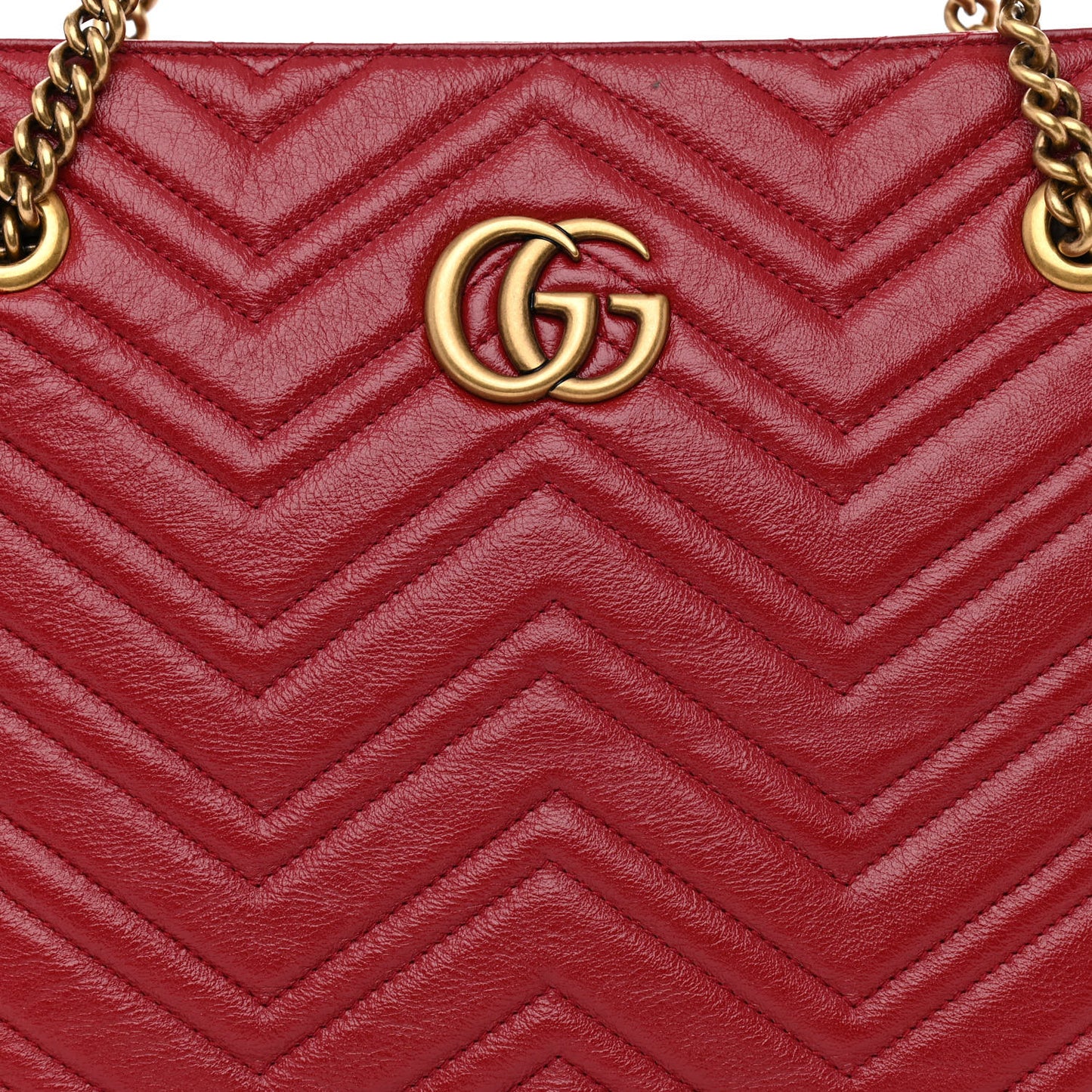 Azalea Calfskin Matelasse Medium GG Marmont Slim Tote Romantic Cerise