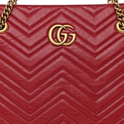 Gucci Azalea Calfskin Matelasse Medium GG Marmont Slim Tote Romantic Cerise 8 of 12