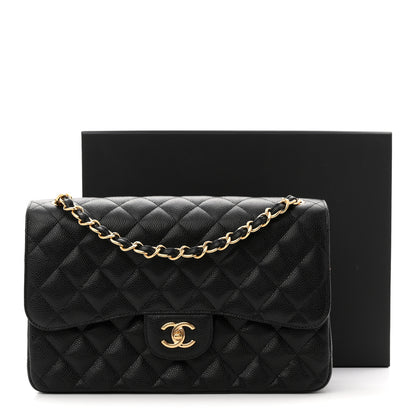 Chanel Caviar Quilted Jumbo Double Flap Black 11 of 11