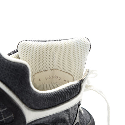 Chanel Denim Suede Calfskin CC Sneakers 40 Grey 8 of 9