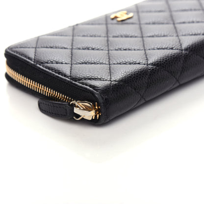 Chanel Caviar Quilted Large Gusset Zip Around Wallet Black 9 of 10