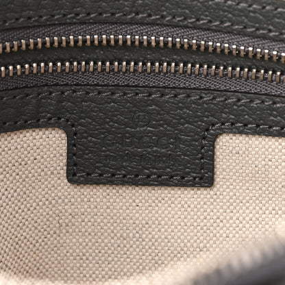 Gucci GG Supreme Monogram Textured Dollar Calfskin Web Ophidia Wristlet Shoulder Bag Grey Black Graphite Grey 6 of 9