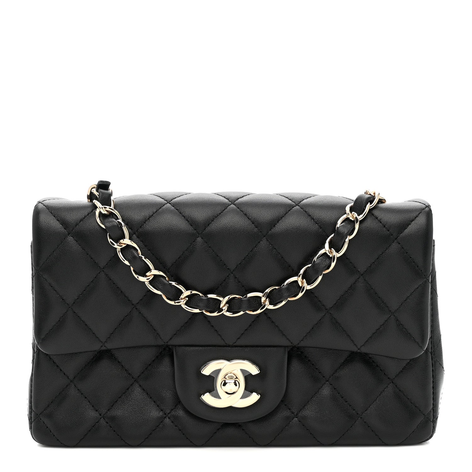 Chanel Lambskin Quilted Mini Rectangular Flap Black 1 of 11