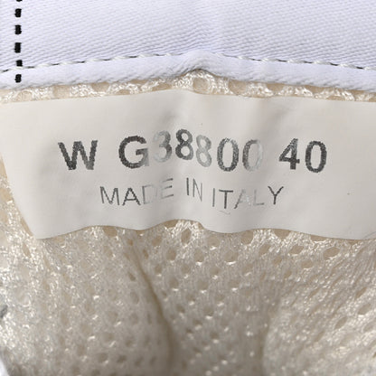 Chanel Calfskin Mesh Lycra Suede Womens Logo Sneakers 40 White 6 of 9
