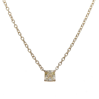 Tiffany 18K Yellow Gold Yellow Diamond .18ct Solitaire Pendant Necklace 4 of 7