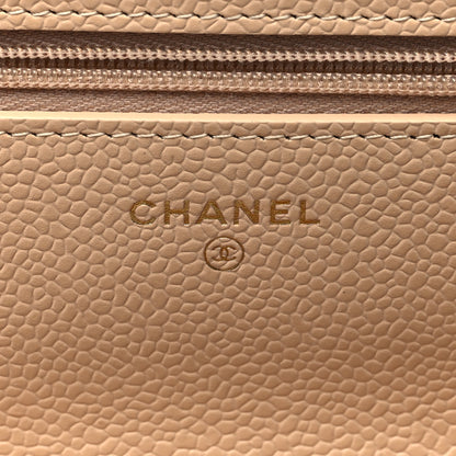 Chanel Caviar Quilted Wallet on Chain WOC Beige 6 of 12