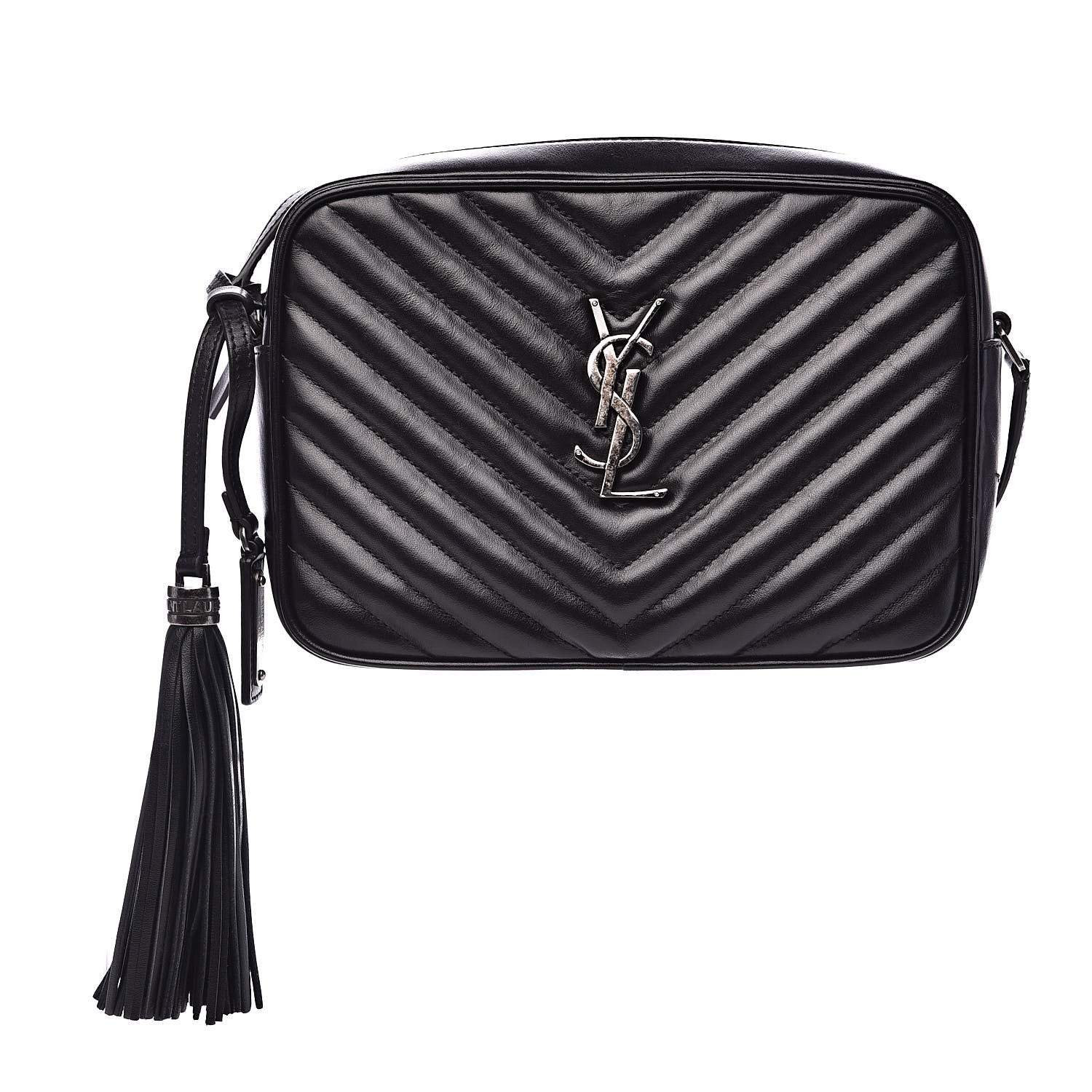 Saint Laurent Calfskin Matelasse Monogram Lou Camera Bag Black 1 of 11