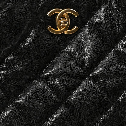 Chanel Caviar Quilted Fold Over Hobo Black 8 of 10