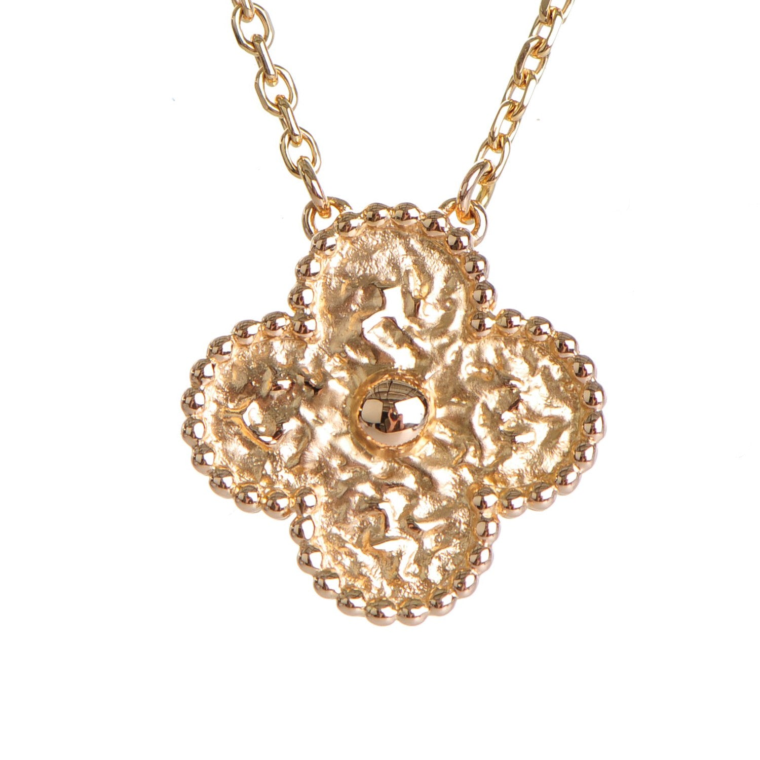 Van Cleef & Arpels 18K Rose Gold Vintage Alhambra Pendant Necklace 3 of 5