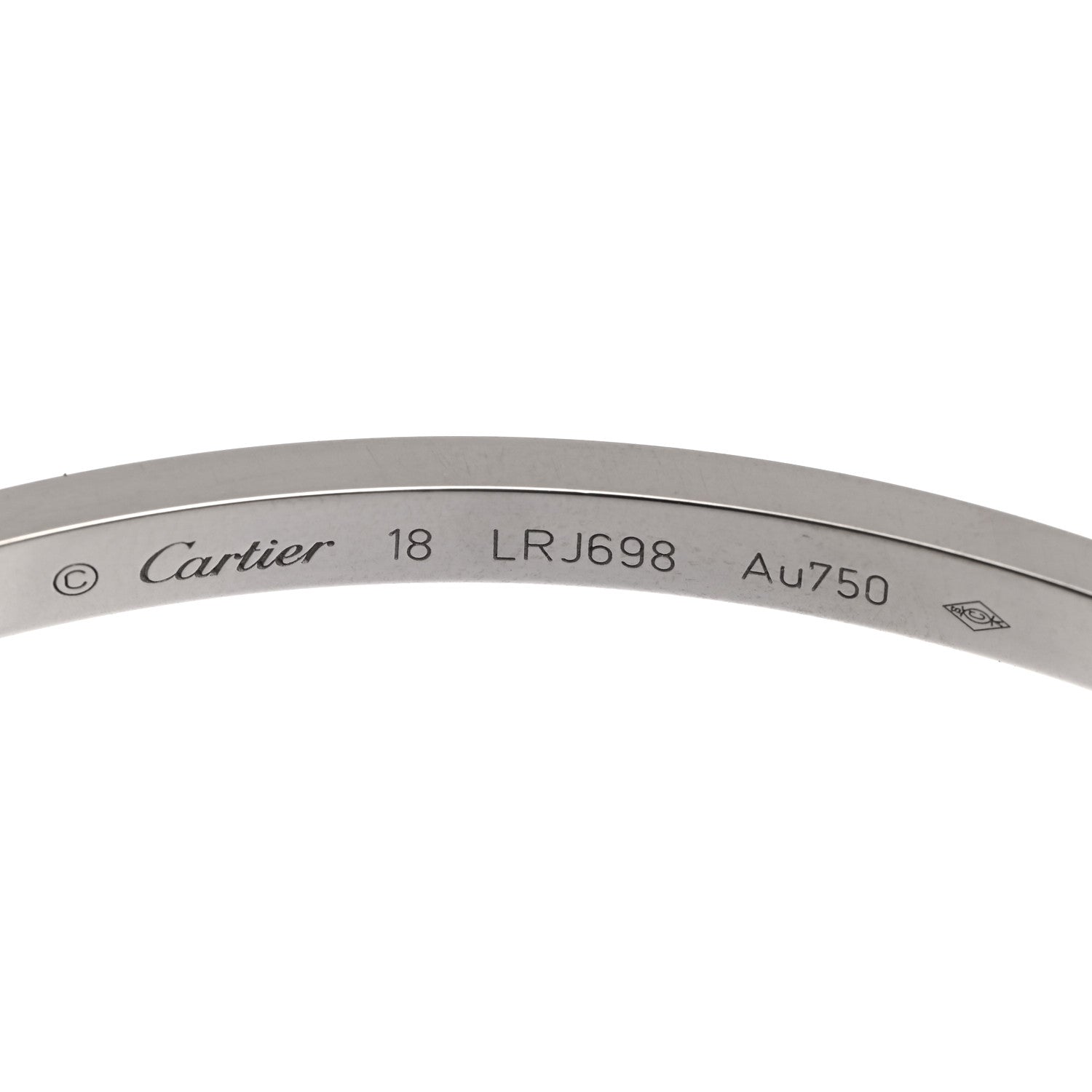 Cartier 18K White Gold Small LOVE Bracelet 18 6 of 8