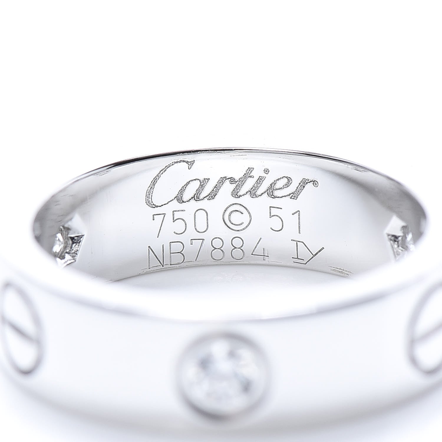 Cartier 18K White Gold 3 Diamond 5.5mm LOVE Ring 51 5.75 4 of 4