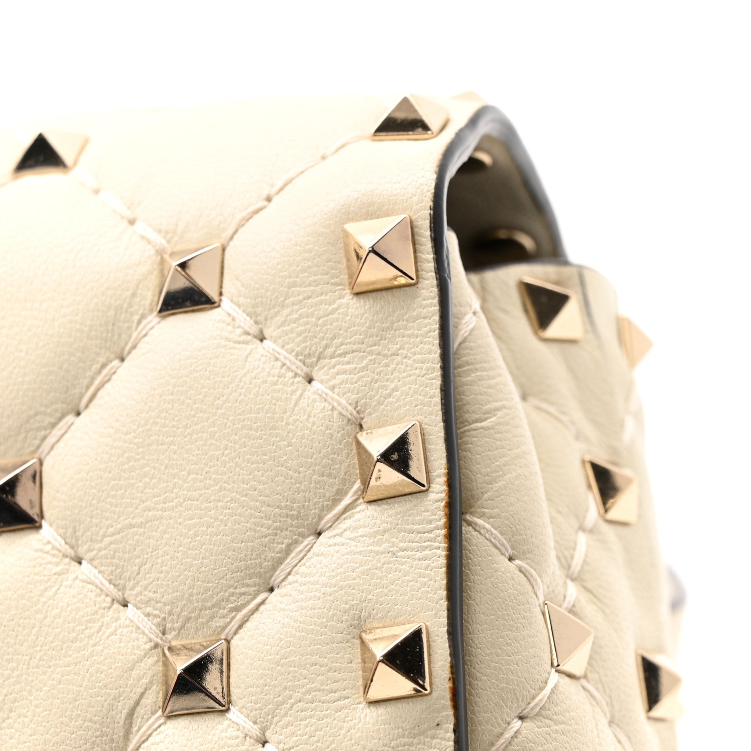 Valentino Garavani Lambskin Rockstud Spike Belt Bag 85 Ivory 11 of 14