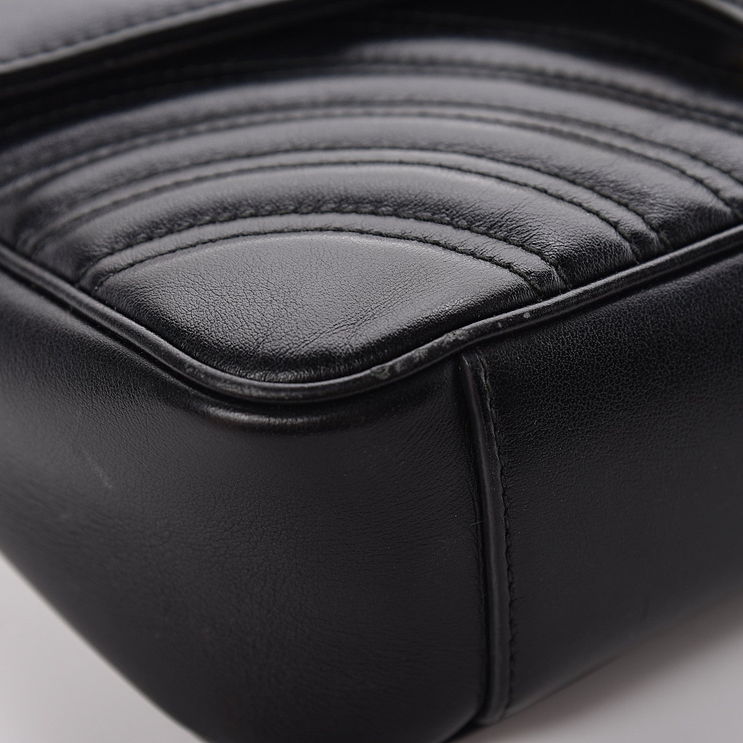 Gucci Calfskin Matelasse Small GG Marmont Shoulder Bag Black 13 of 18