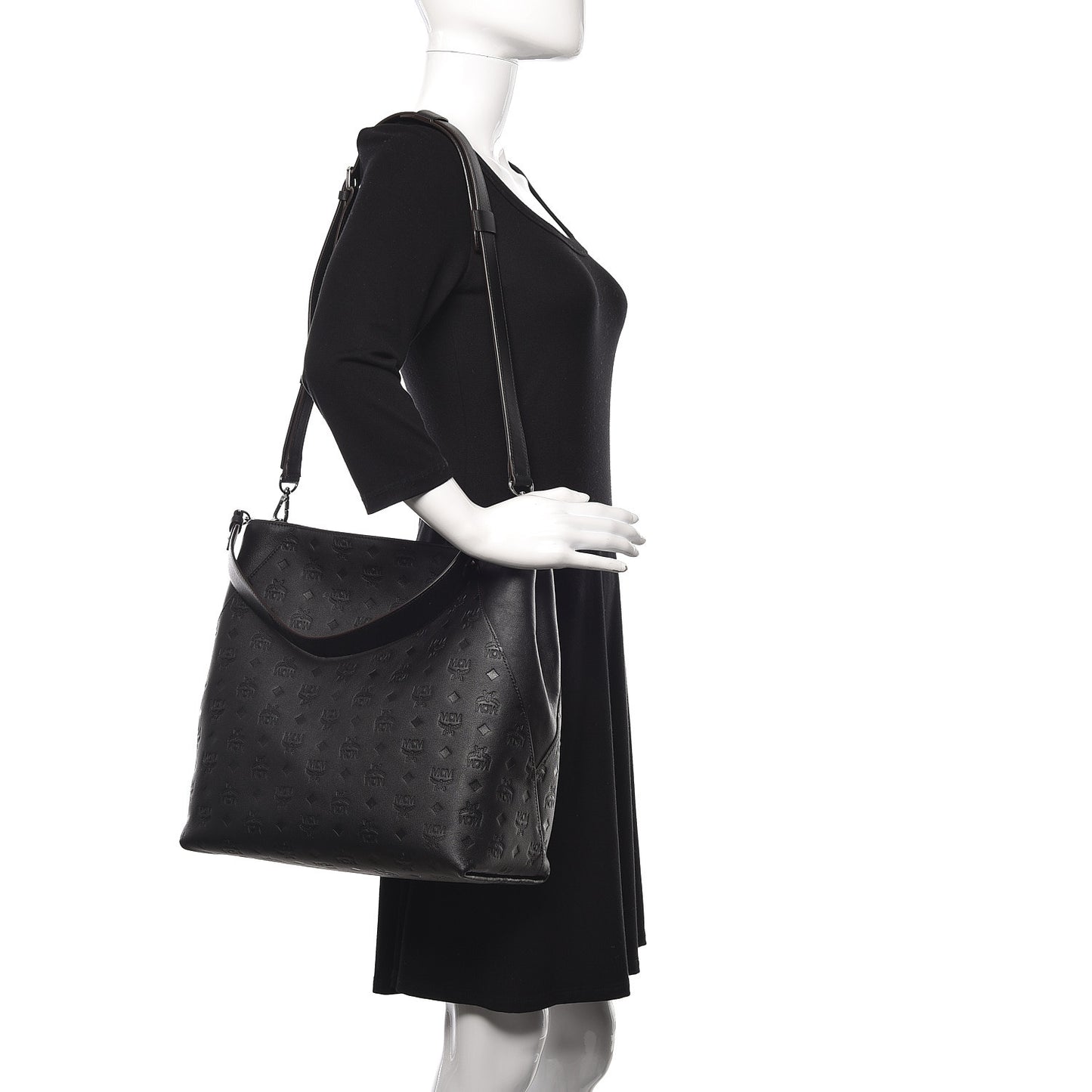 Calfskin Ottomar Monogram Large Klara Hobo Black