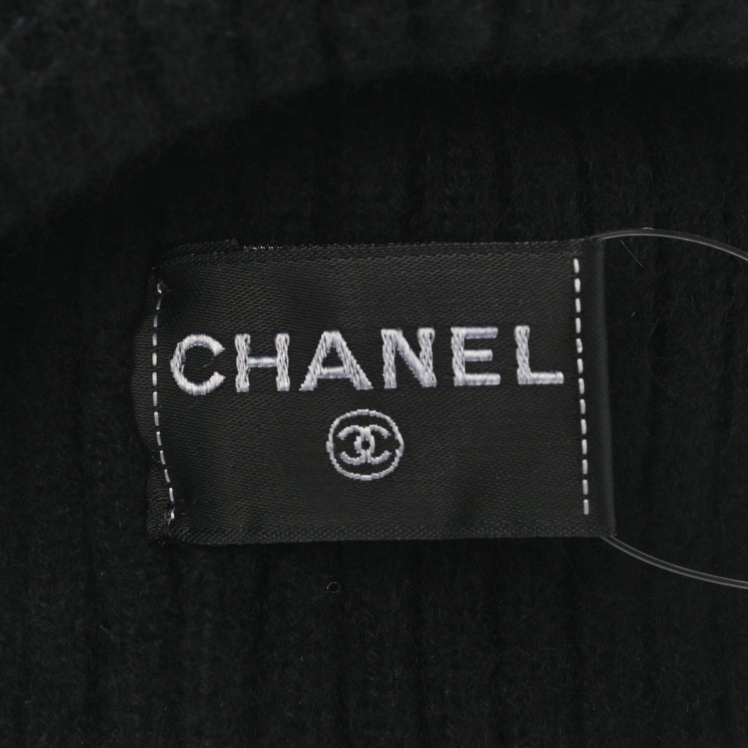 Chanel Cashmere Sequins Logo Beanie Hat Black 4 of 5