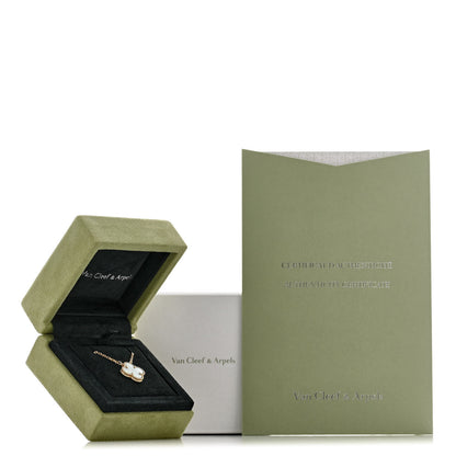 Van Cleef & Arpels 18K Yellow Gold Mother of Pearl Vintage Alhambra Pendant Necklace 6 of 6