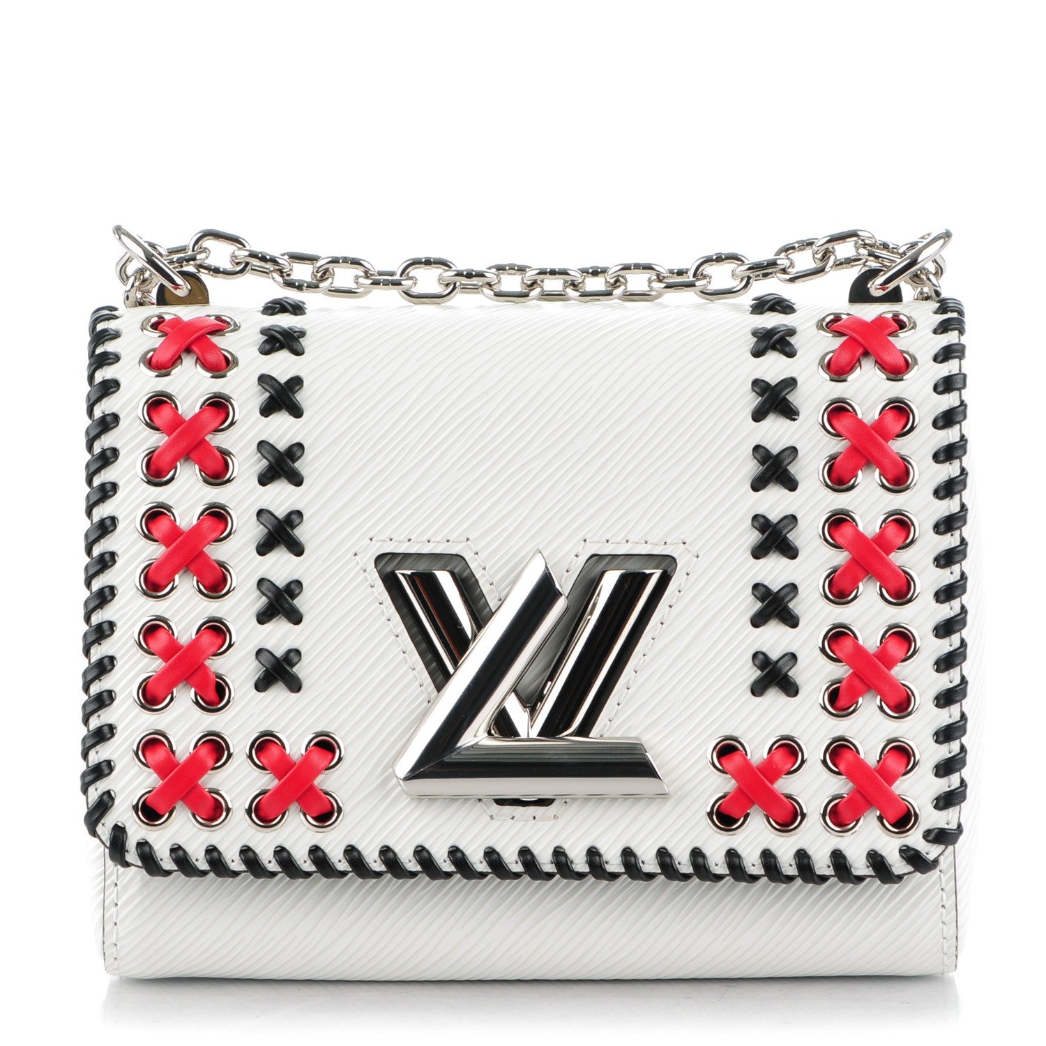 Louis Vuitton Epi Embroidered Twist Shoulder Bag PM White 1 of 7