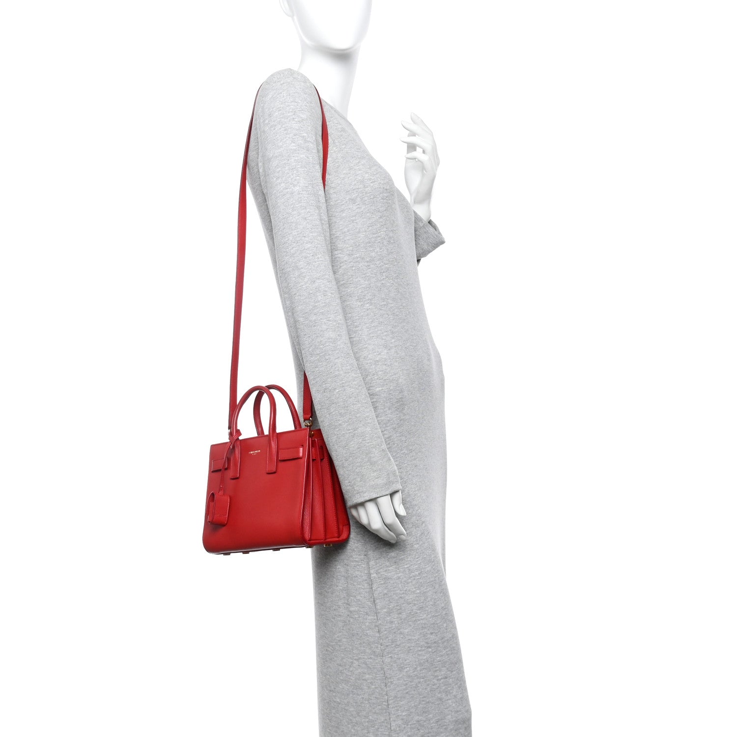 Saint Laurent Calfskin Nano Sac De Jour Lipstick Red 3 of 27