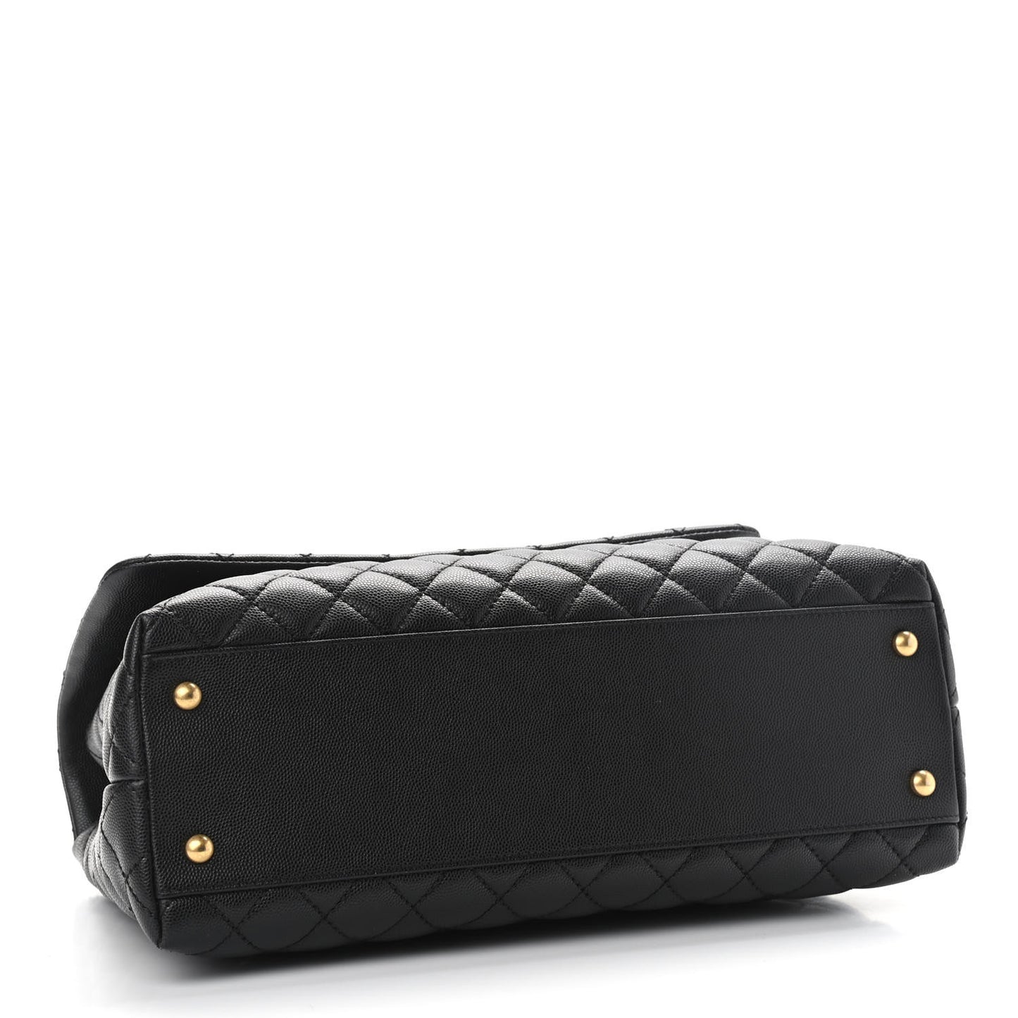 Caviar Quilted Medium Coco Handle Flap Black