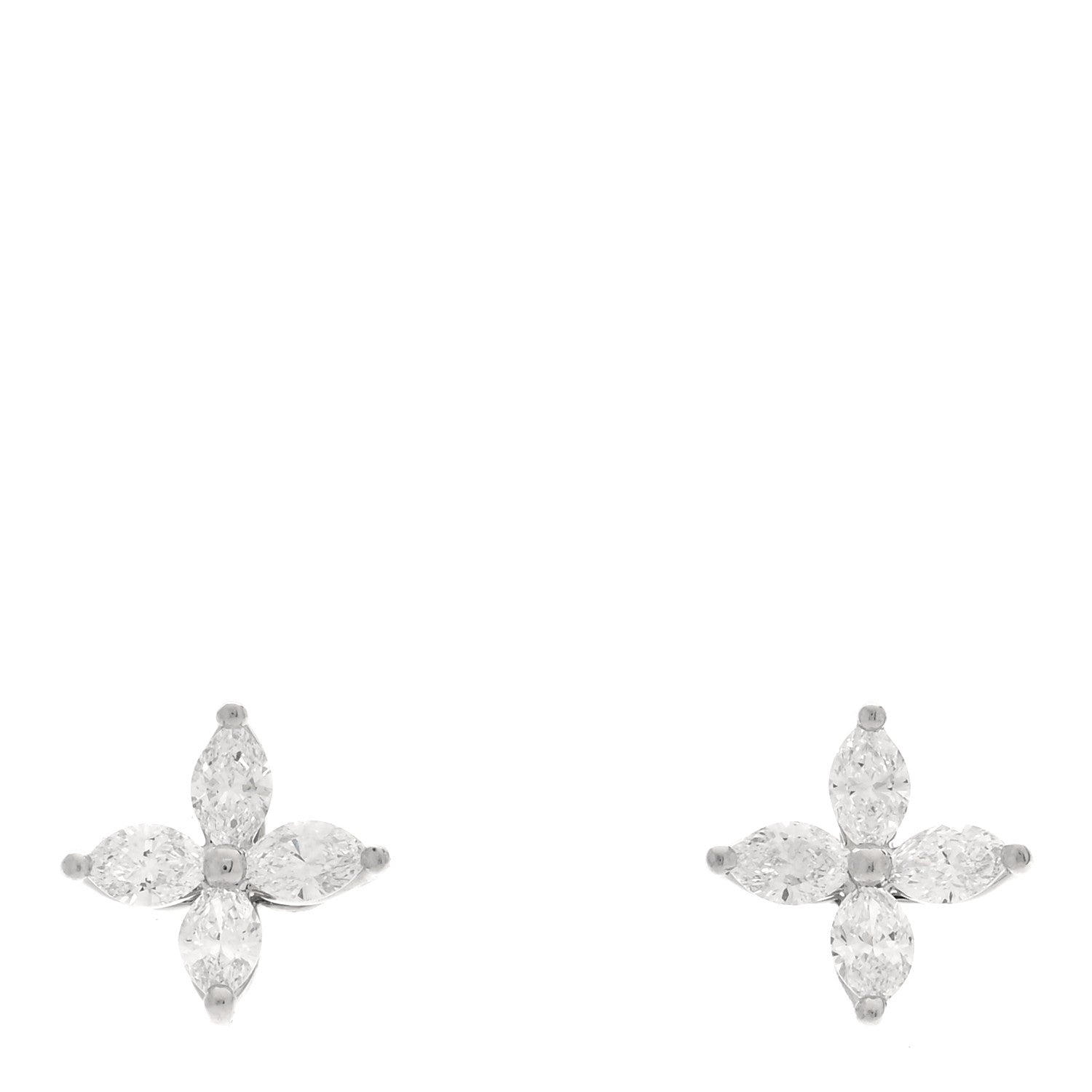 Tiffany Platinum Diamond .64ct Small Victoria Earrings 1 of 5