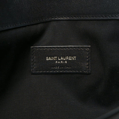 Saint Laurent Canvas Striped Uptown Pouch Beige Black 6 of 10