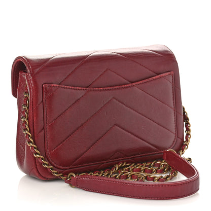Chanel Lambskin Chevron Quilted Coco Envelope Flap Red 3 of 13