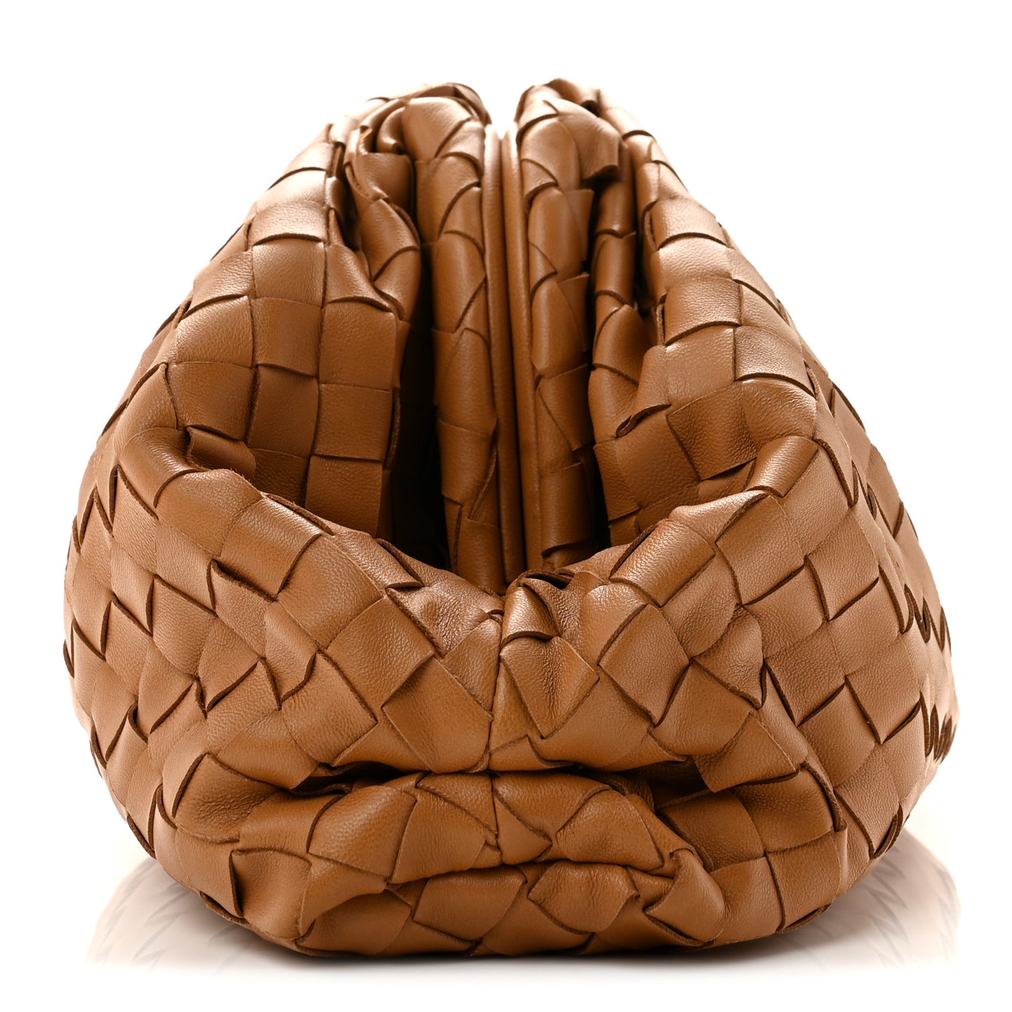 Nappa Maxi Intrecciato The Pouch Oversized Clutch Caramel