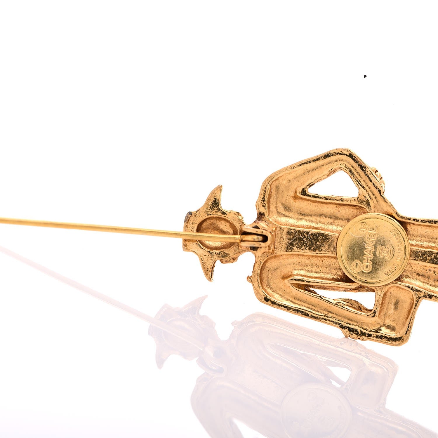 Chanel Coco Figurine Pin Brooch Gold 4 of 5