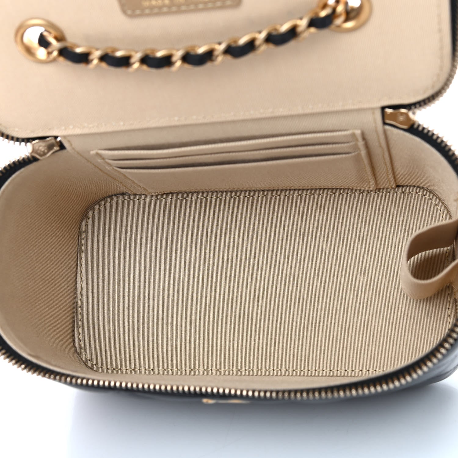 Chanel Lambskin Quilted Pearl Crush Small Vanity Case With Chain Black 5 of 9