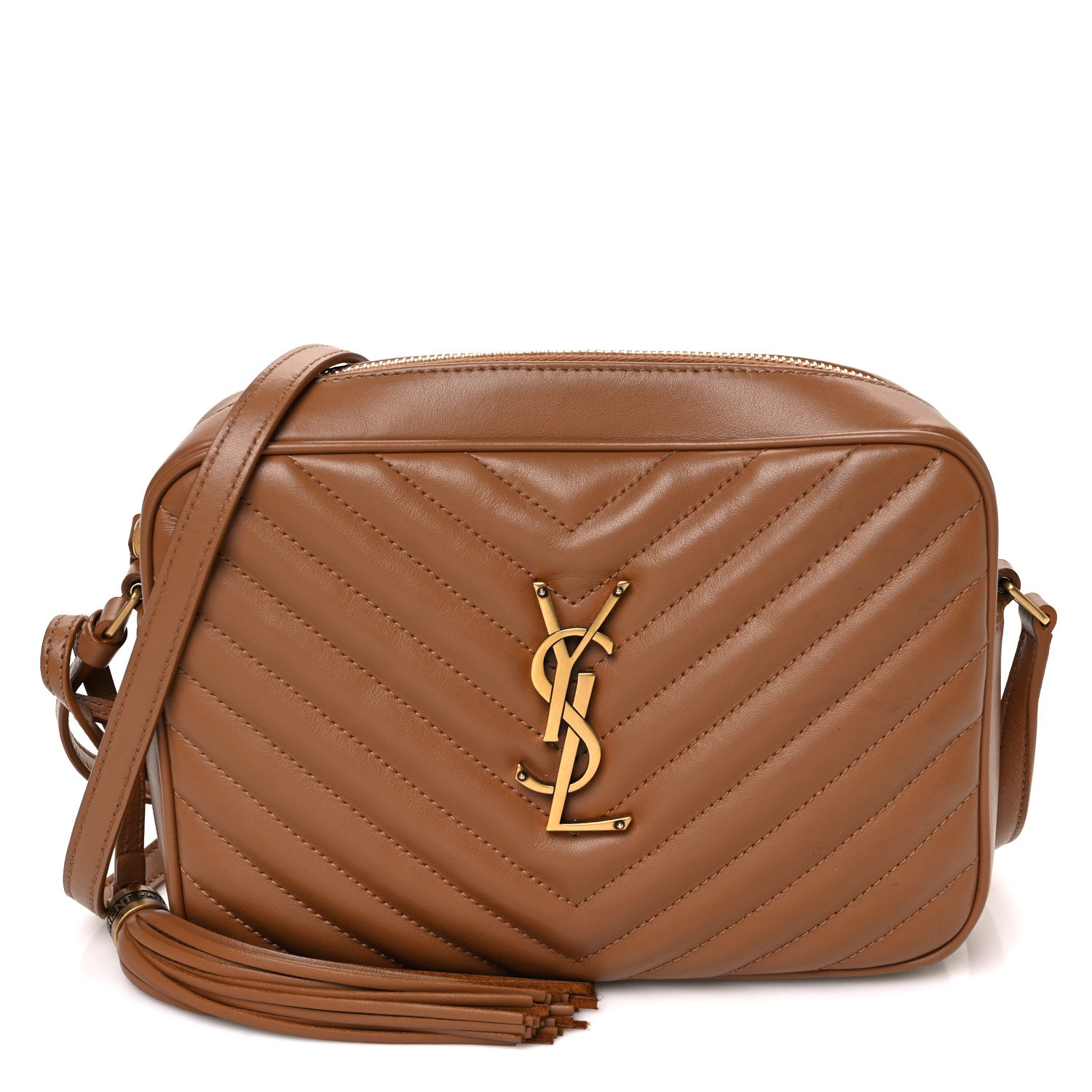Saint Laurent Calfskin Matelasse Monogram Lou Camera Bag Cinnamon 1 of 10