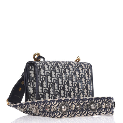 Christian Dior Oblique DiorAddict Flap Bag Navy Blue 3 of 12