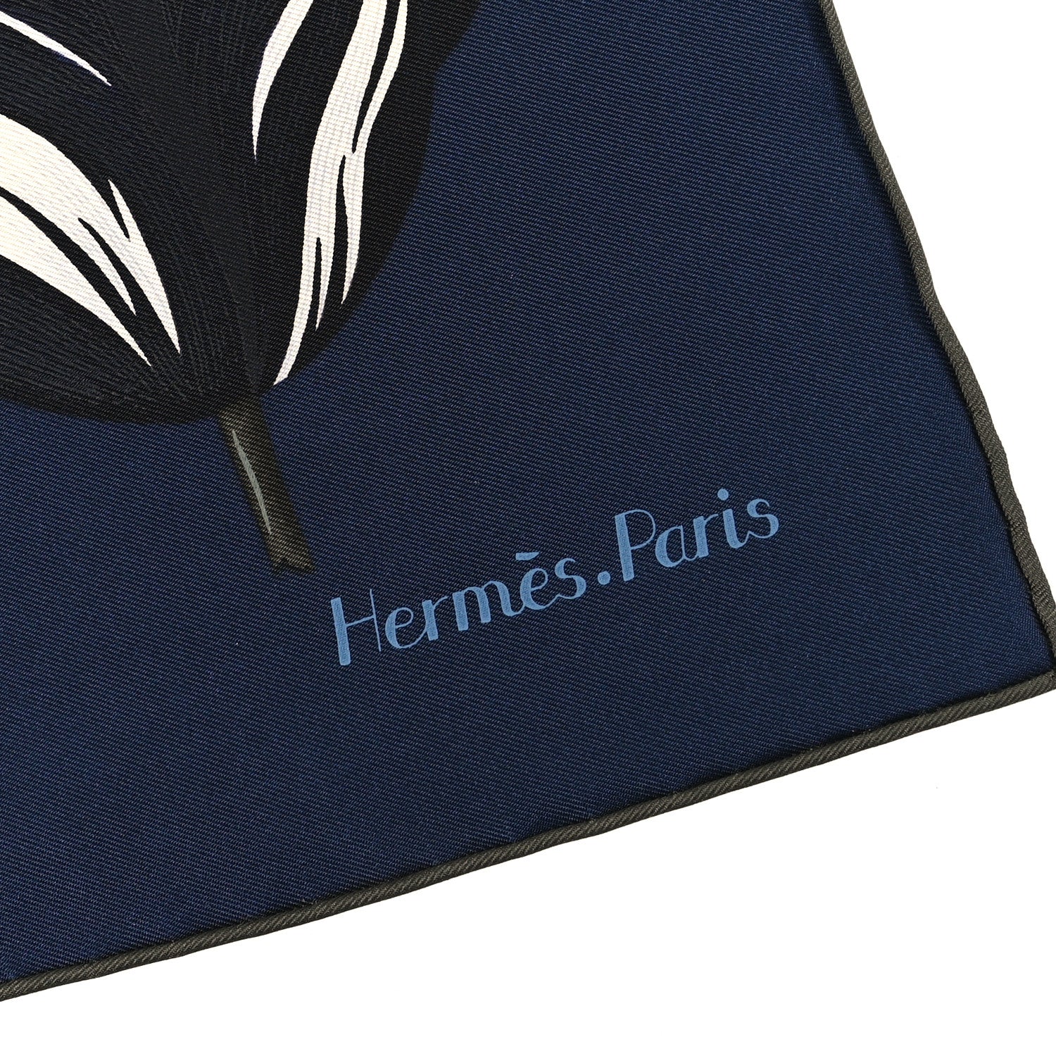 Hermes Silk Tulipomanie Detail Scarf 45 Bleu Marine Ardoise Vert Loden 2 of 3