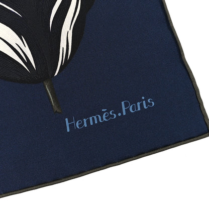 Hermes Silk Tulipomanie Detail Scarf 45 Bleu Marine Ardoise Vert Loden 2 of 3