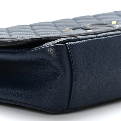 Chanel Caviar Quilted Medium CC Filigree Flap Navy Black 9 of 9
