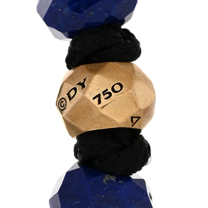 David Yurman 18K Yellow Gold Lapis Onyx Nylon Fortune Woven Bracelet Black 3 of 3