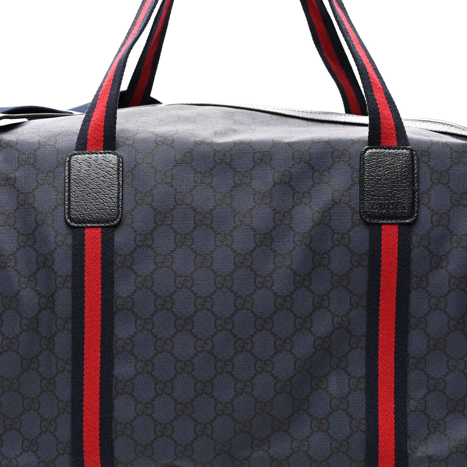 Gucci GG Monogram Medium Web Duffle Bag Dark Blue 7 of 9