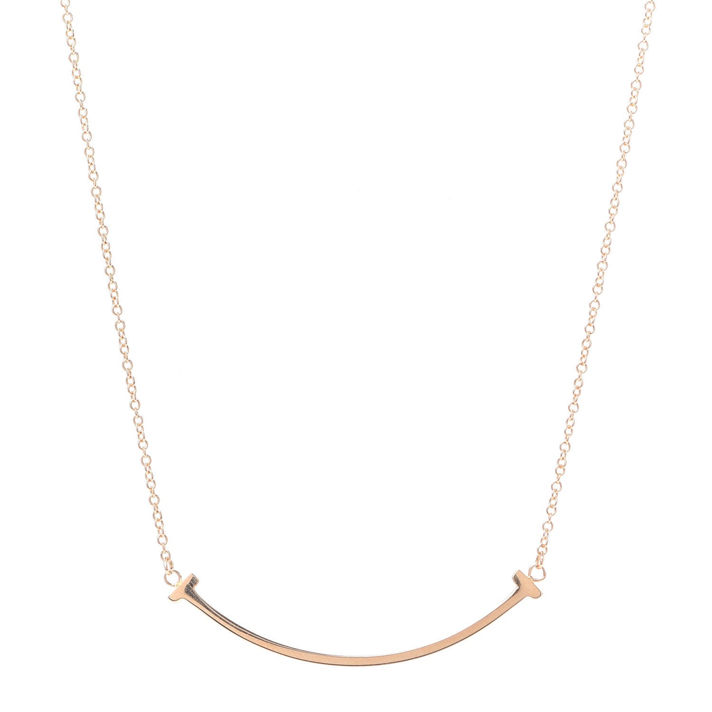 18K Rose Gold Small T Smile Pendant Necklace