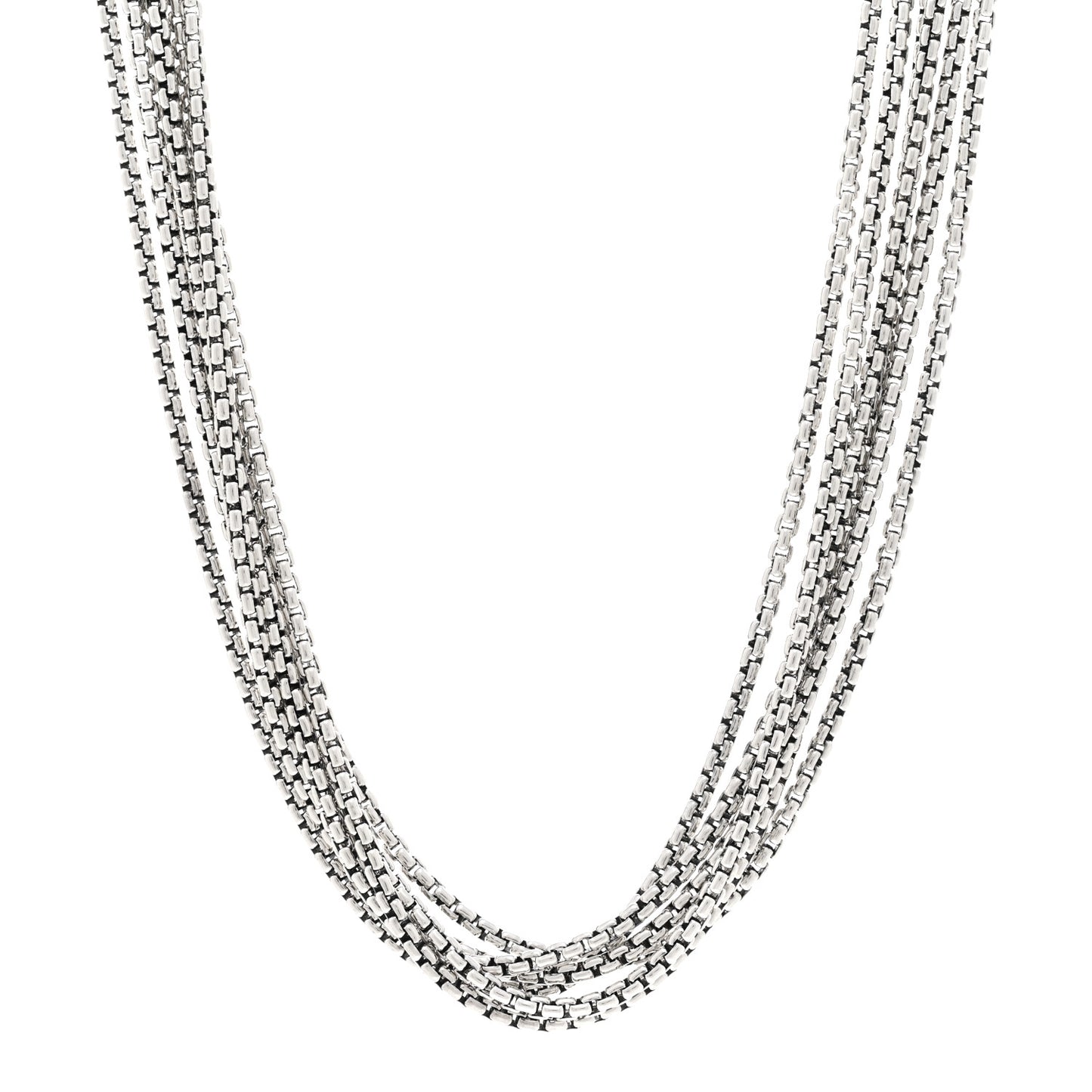 Sterling Silver 14K Yellow Gold Multi Box Chain Necklace