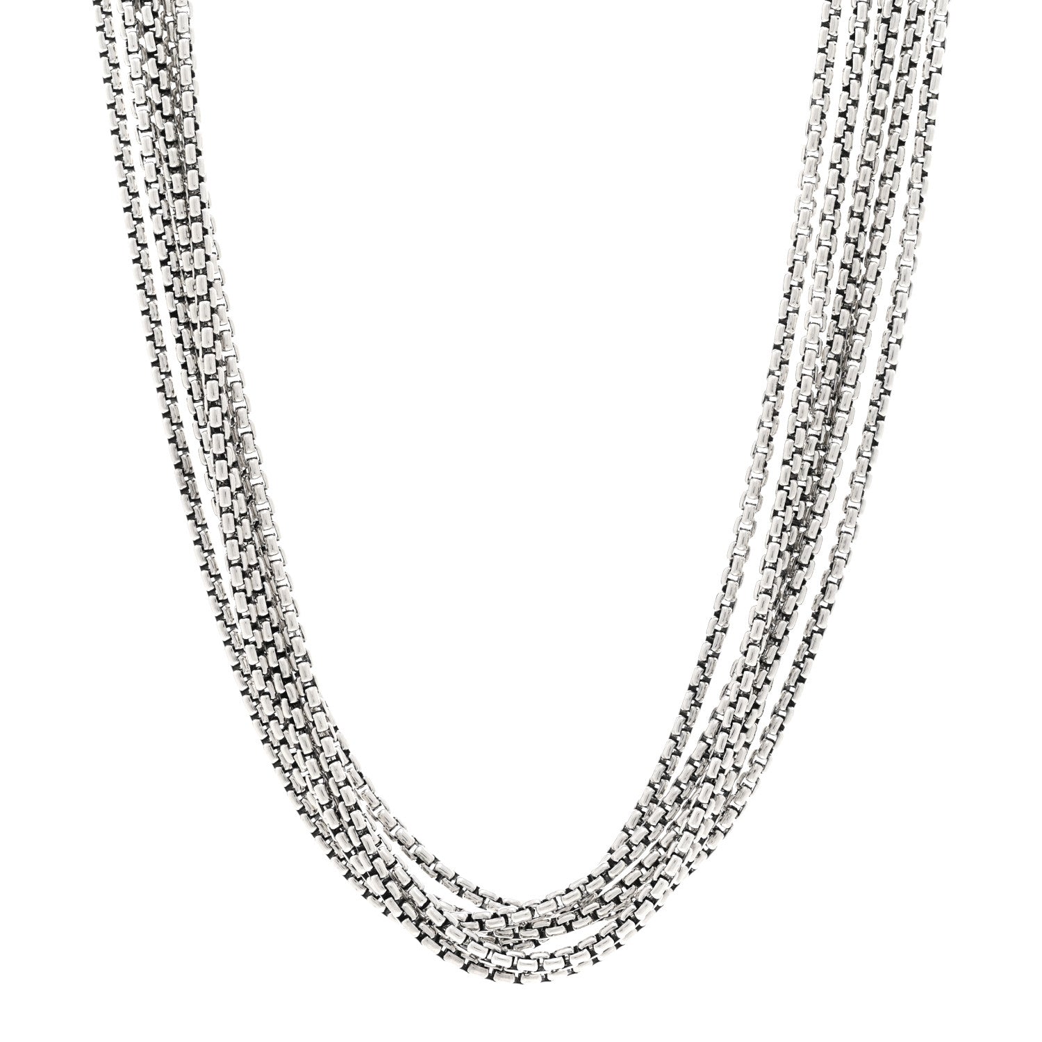 David Yurman Sterling Silver 14K Yellow Gold Multi Box Chain Necklace 1 of 4